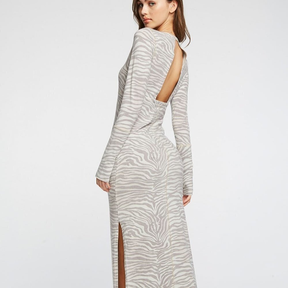 ✅‎ Chaser Maxi Animal Print Long Sleeve Dress Small